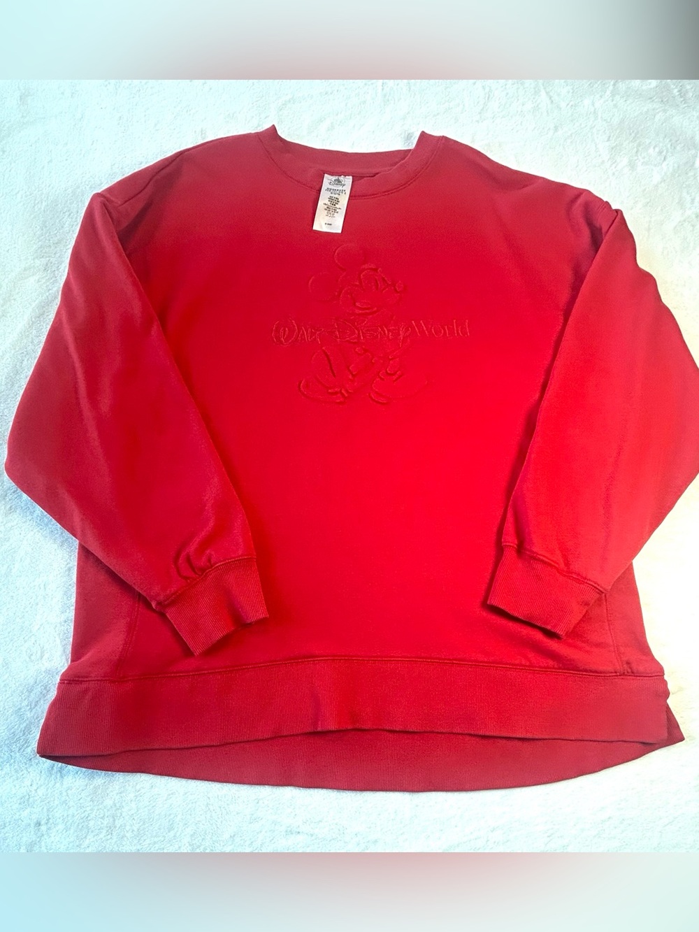 Disney Crew Sweatshirt with Embossed Mickey & Embroidered Walt Disney World